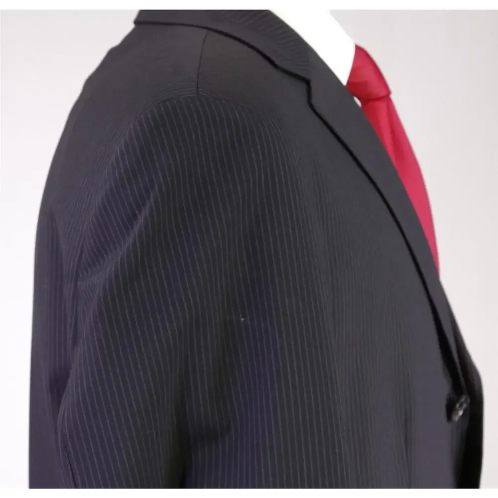 Hugo Boss Black Thin Striped 3-Btn Wool Suit 40S